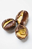 Three roasted chestnuts