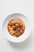 Spaghetti with meatballs and tomato sauce