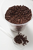Chocolate vermicelli for decoration