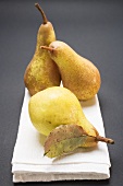 Three pears on cloth