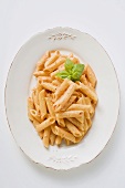 Penne with tomato cream sauce