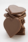 Chocolate hearts, in a pile