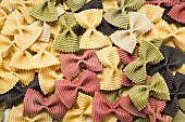 Coloured farfalle (full-frame)