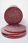 Salami with slices cut
