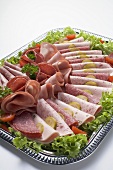 Substantial cold cuts platter