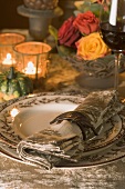 Festive place-setting for Thanksgiving (USA)