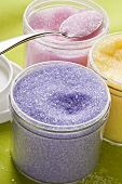 Coloured sugar for decorating biscuits