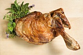 Roast leg of lamb with fresh herbs