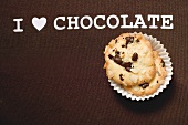 Chocolate Chip Peanut Cookies und Schriftzug I love chocolate