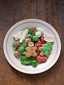 Christmas biscuits and sweets on plate