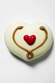 White chocolate with red heart
