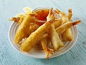 Deep-fried prawns with chilli sauce