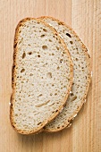 Two slices of bread (overhead view)