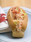 Bread roll filled with lobster salad