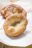 Auszogene (Bavarian doughnuts) on paper