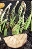 Grilled spring onions