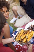 Young people at a 4th of July barbecue (USA)