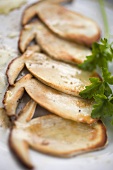 Fried cep slices with parsley
