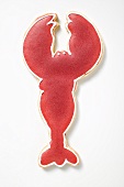 Lobster-shaped cookie with red icing