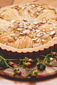 Apple tart with flaked almonds