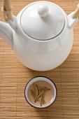 Teapot and bowl of spice tea