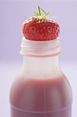 Strawberry drink in plastic bottle