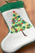 Embroidered felt boot for Christmas
