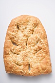 Focaccia with cheese (overhead view)