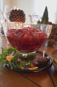 Cranberry sauce on Christmas table (USA)