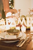 Christmas place-setting with place card