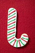 Iced Christmas biscuit (candy cane)