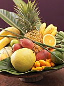 Still life: exotic fruit in wooden bowl (detail)