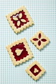 Four square jam biscuits