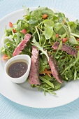 Steak salad with balsamic dressing