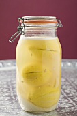Pickled lemons in jar