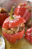 Peppers with bread and mushroom stuffing