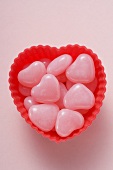 Pink heart-shaped sweets for Valentine's Day