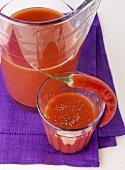Tomato juice with pepper and chilli