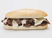 Shredded beef sandwich with melted cheese
