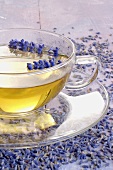 Lavender tea with lavender flowers