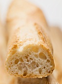 Baguette, slices removed (close-up)