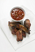 Roasted pork ribs with dip