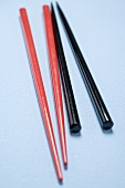 Red and black chopsticks