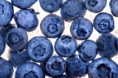 Frozen blueberries from above