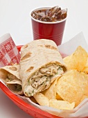 Wrap with crisps and cola