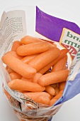 Baby carrots in plastic bag