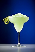 Frozen Lime Margarita with Lime Garnish