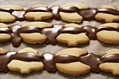 Christmas biscuits with chocolate icing