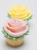 Pink and yellow rose muffins