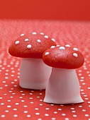 Marzipan fly agaric mushrooms